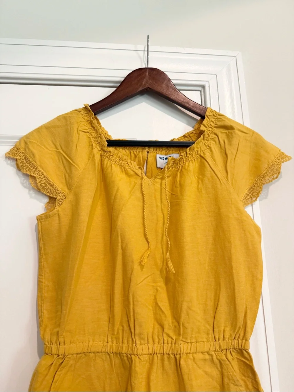 NWT Old Navy Mustard Yellow Girls' Short-Sleeve Jumpsuit